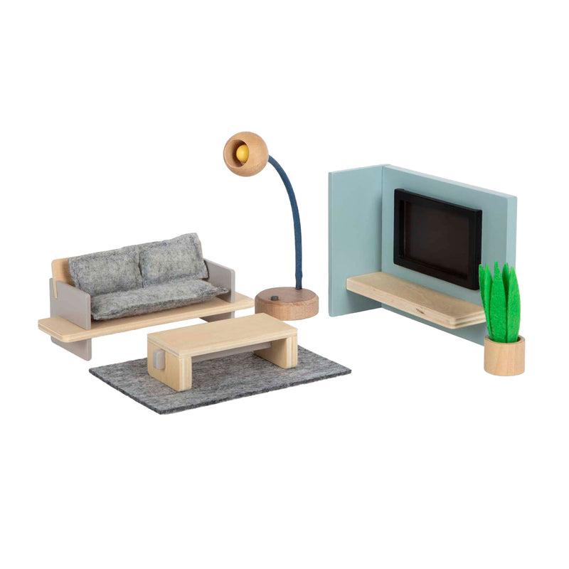 Load image into Gallery viewer, Small foot - houten poppenhuis meubeltjes woonkamer
