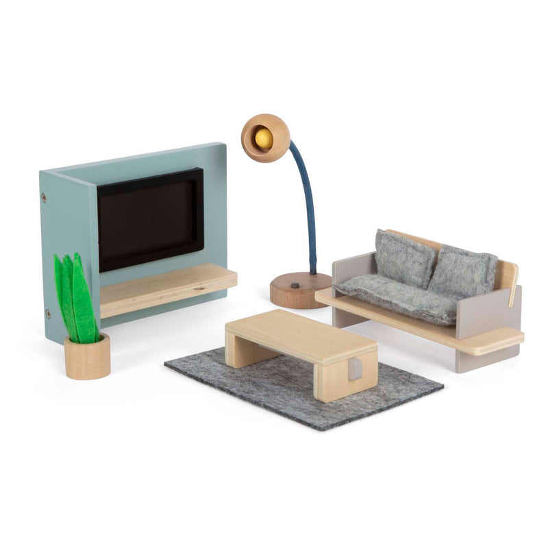 Load image into Gallery viewer, Small foot - houten poppenhuis meubeltjes woonkamer
