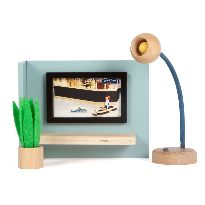 Load image into Gallery viewer, Small foot - houten poppenhuis meubeltjes woonkamer
