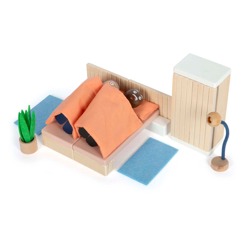 Load image into Gallery viewer, Small foot - houten poppenhuis meubeltjes slaapkamer
