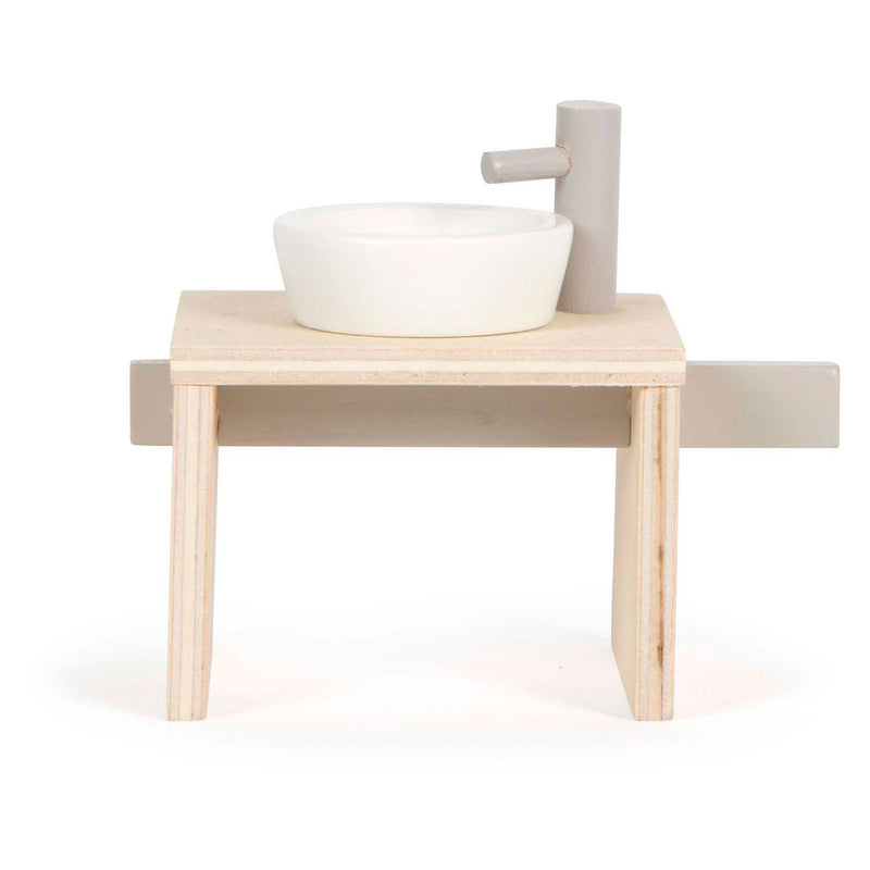 Load image into Gallery viewer, Small foot houten poppenhuis meubeltjes badkamer
