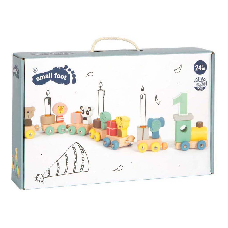 Load image into Gallery viewer, Small foot - houten verjaardagtrein met dieren
