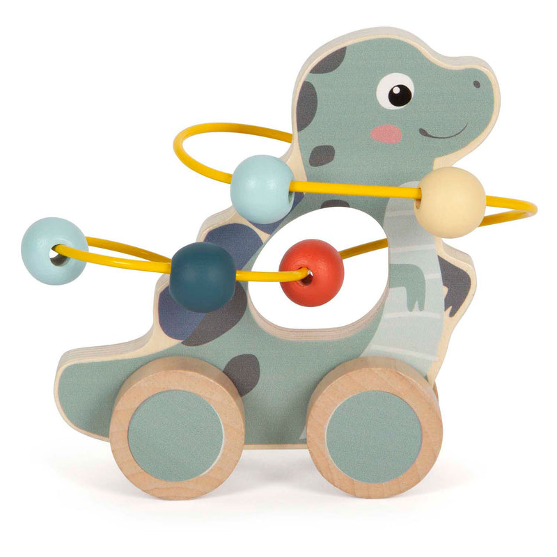 Load image into Gallery viewer, Small foot - houten duwfiguur motoriekspiraal dino
