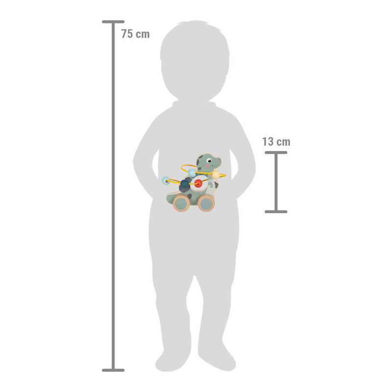 Load image into Gallery viewer, Small foot - houten duwfiguur motoriekspiraal dino
