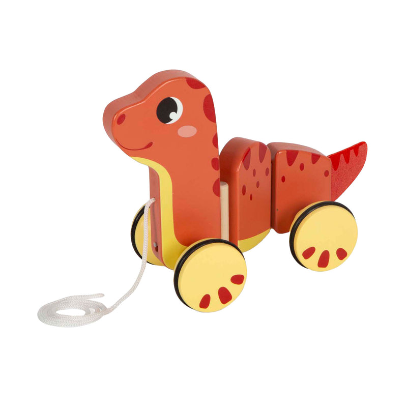 Load image into Gallery viewer, Small foot - houten trekfiguur dino
