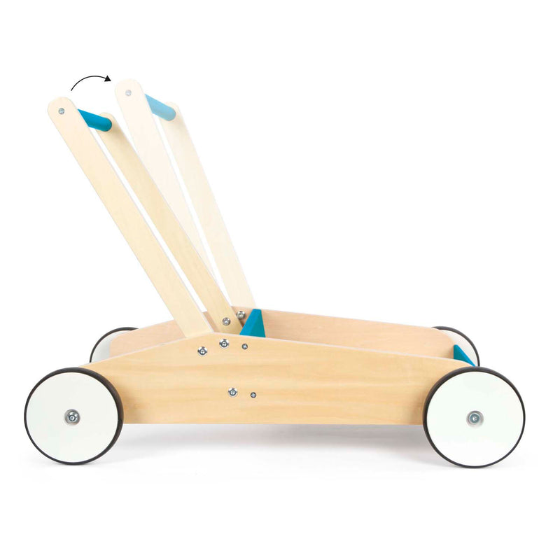 Load image into Gallery viewer, Small foot - houten loopwagen petrol blauw
