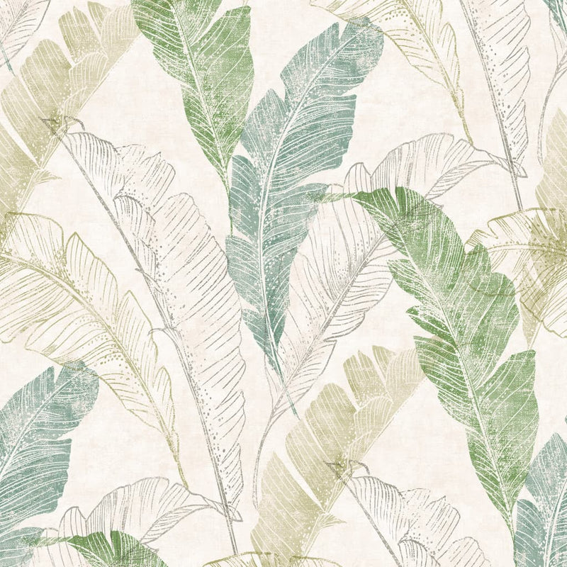 Load image into Gallery viewer, Dutch wallcoverings dutch wallcoverings behang tropical leaf grijs en groen
