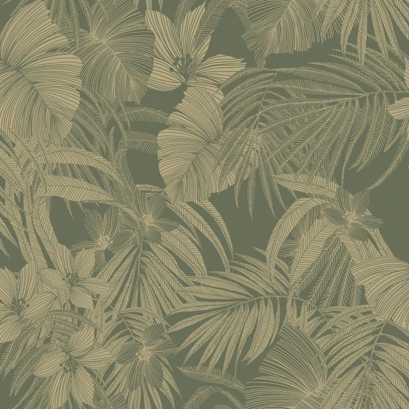 Load image into Gallery viewer, Dutch wallcoverings behang joelle groen en goudkleurig
