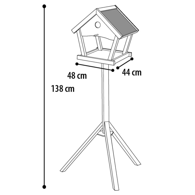 Load image into Gallery viewer, FLAMINGO FLAMINGO Vogelvoedertafel op standaard Tjorn 48x44x138 cm lichtgrijs
