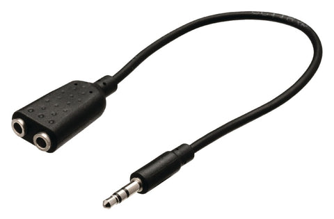 Valueline valueline vlab22100b02 jack stereo audio verdeelkabel 3,5 mm mannelijk 2x 3,5 mm vrouwelijk 0,20 m zwart