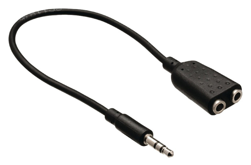 Load image into Gallery viewer, Valueline vlab22100b02 jack stereo audio verdeelkabel 3,5 mm mannelijk - 2x 3,5 mm vrouwelijk 0,20 m zwart
