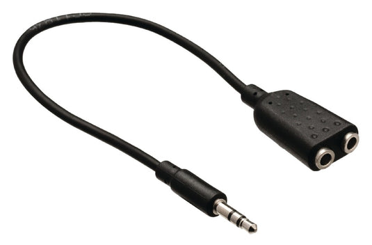 Valueline vlab22100b02 jack stereo audio verdeelkabel 3,5 mm mannelijk - 2x 3,5 mm vrouwelijk 0,20 m zwart