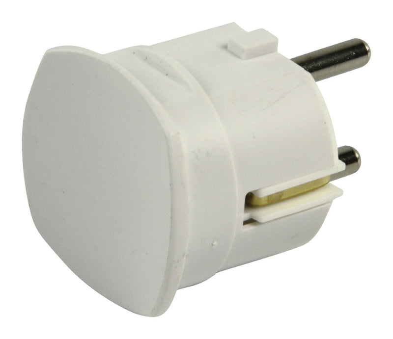 Load image into Gallery viewer, Hq el-st005 randaarde stekker met zij-uitgang wit
