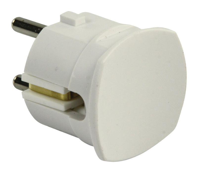 Load image into Gallery viewer, Hq el-st005 randaarde stekker met zij-uitgang wit
