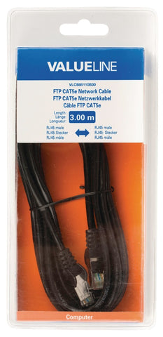 Valueline valueline vlcb85110b30 ftp cat5e netwerkkabel rj45 mannelijk rj45 mannelijk 3,00 m zwart