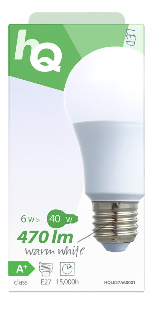 Hq le27a60001 led-lamp a60 e27 6,5 w 470 lm 2 700 k