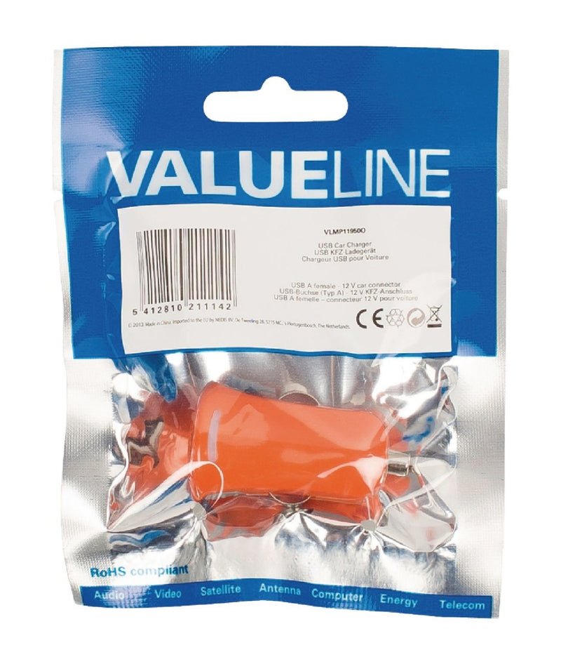 Load image into Gallery viewer, Valueline vlmp11950o usb-autolader usb a female - 12v-autoaansluiting oranje
