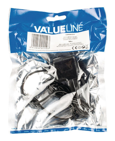 Valueline vlmp60891b10 lader 2.1 a micro-usb zwart