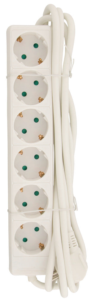 Valueline vles630f001wh stekkerdoos 6-wegs 3.00 m wit