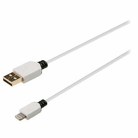 Nedis ccbw39300wt10 dataen oplaadkabel lightning 8-pins male usb a male 1,0 m wit