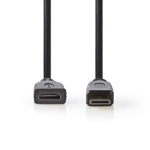 Nedis cvgp34590bk02 high speed hdmi kabel met ethernet hdmi mini-connector naar hdmi output 20 cm zwart
