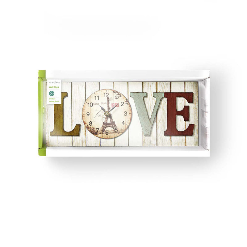 Afbeelding laden in galerijviewer, Nedis CLWA001WDL40 Houtstijl Wandklok In Lijst Model #039;love #039;
