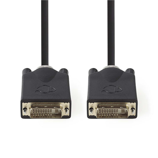 Nedis ccbp32000at20 dvi-kabel dvi-d 24+1-pins male - dvi-d 24+1-pins male 2,0 m antraciet