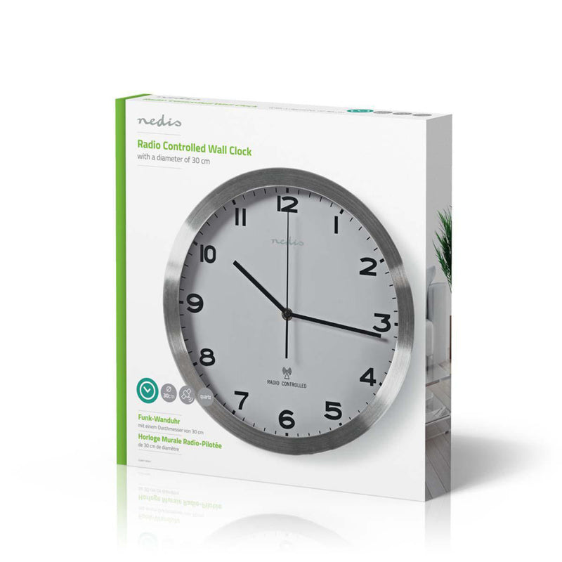 Load image into Gallery viewer, Nedis CLWA110RWT Radiogestuurde Wandklok 30 Cm Wit
