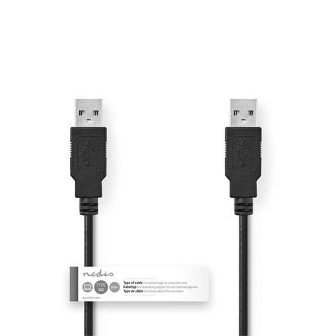 Nedis ccgt60000bk10 kabel usb 2.0 a male a male 1,0 m zwart