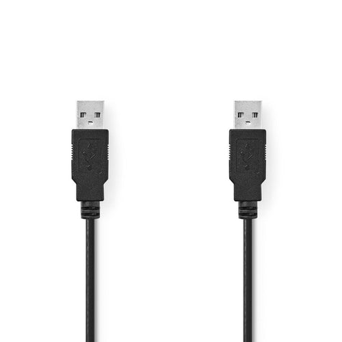 Nedis ccgt60000bk20 kabel usb 2.0 a male - a male 2,0 m zwart