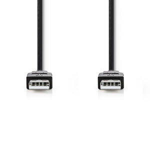 Nedis ccgt60000bk20 kabel usb 2.0 a male - a male 2,0 m zwart