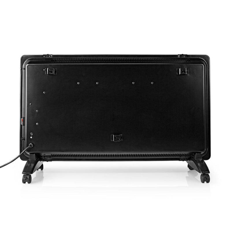 Afbeelding laden in galerijviewer, Nedis htpl20fbk glazen paneel convectorkachel thermostaat lcd-scherm 2 warmtestanden staand wandmontage 2000 w zwart
