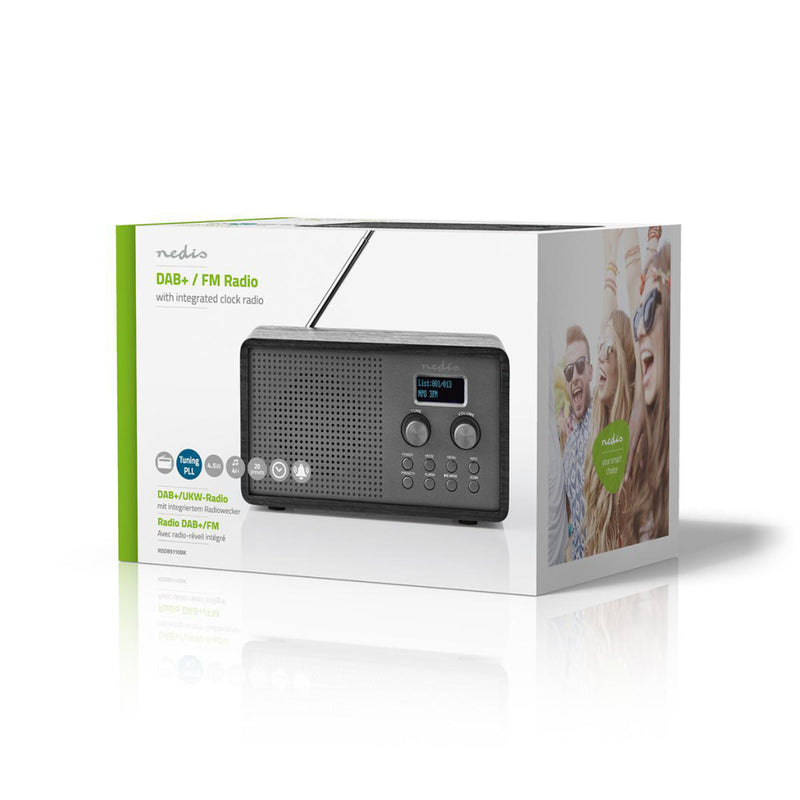 Load image into Gallery viewer, Nedis rddb5110bk dab+ radio 4,5 w fm klok wekkerfunctie zwart
