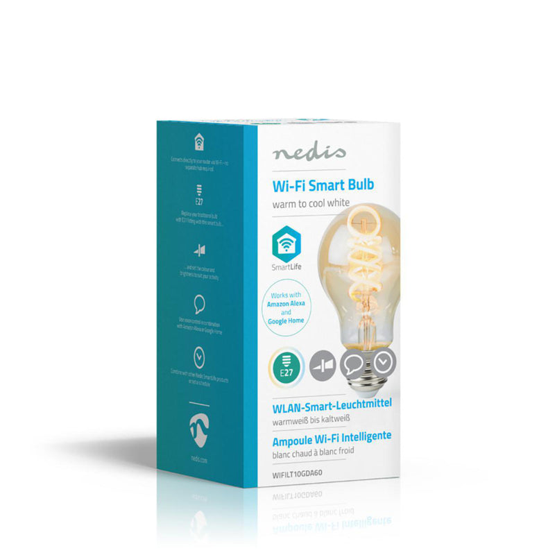 Load image into Gallery viewer, Nedis wifilt10gda60 wi-fi warm tot koel wit led filamentlamp gedraaid e27 a60 5,5 w 350 lm
