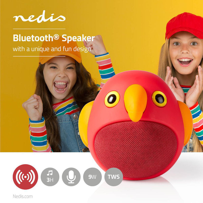 Load image into Gallery viewer, Nedis spbt4100rd animaticks bluetooth speaker 3 uur speeltijd handsfree bellen perry parrot
