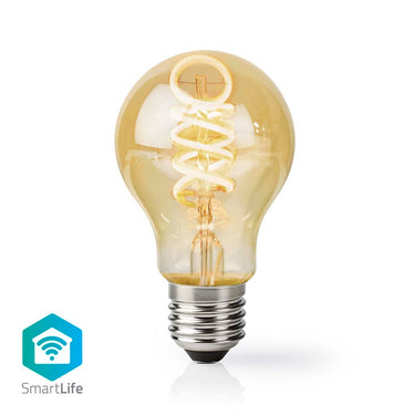 Nedis wifilrt10a60 smartlife led filamentlamp wi-fi e27 360 lm 4.9 w warm to cool white 1800 - 6500 k glas android trade; ios peer