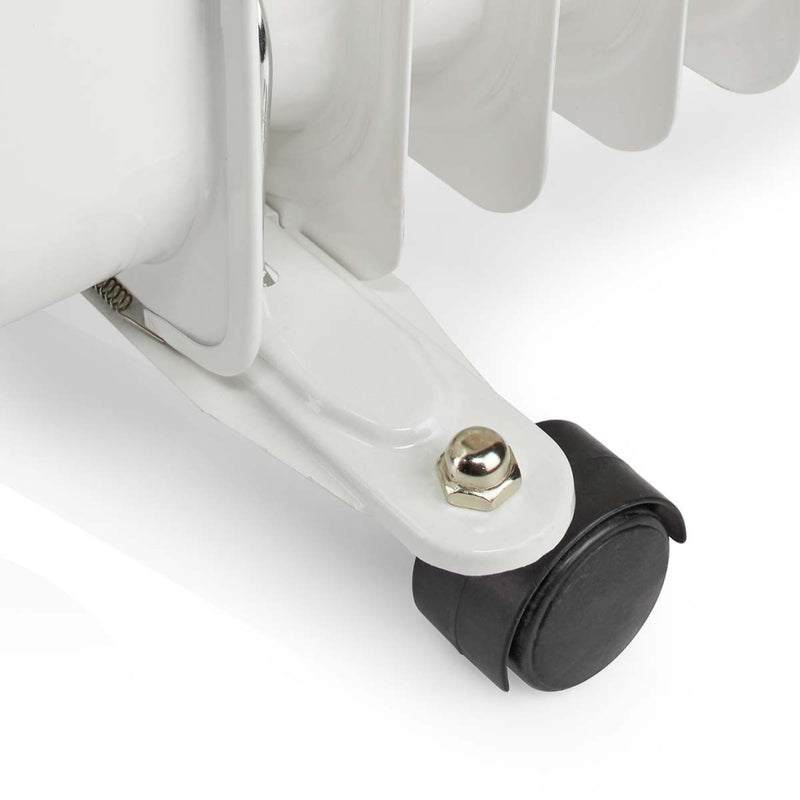 Load image into Gallery viewer, Nedis htoi30wt7 mobiele olieradiator 600 900 1500 w 7 vinnen instelbare thermostaat 3 warmte standen omvalpreventie wit
