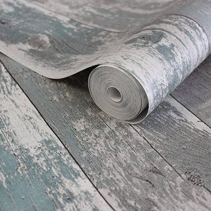 Load image into Gallery viewer, Noordwand behang topchic wooden planks donkergrijs en blauw
