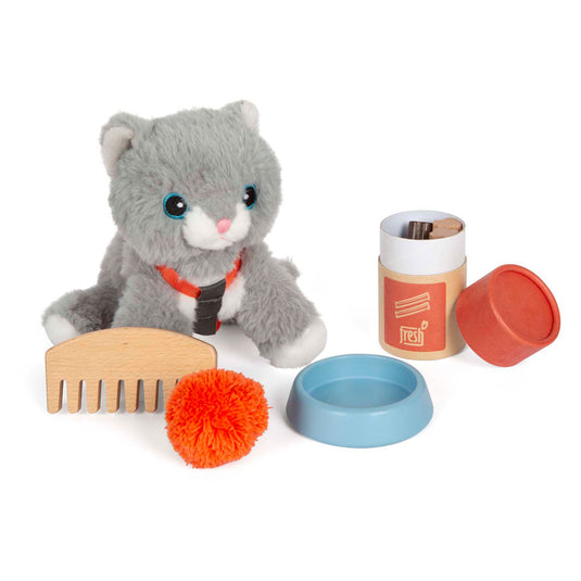 Small foot - knuffel kat met draagtas en verzorgingsset