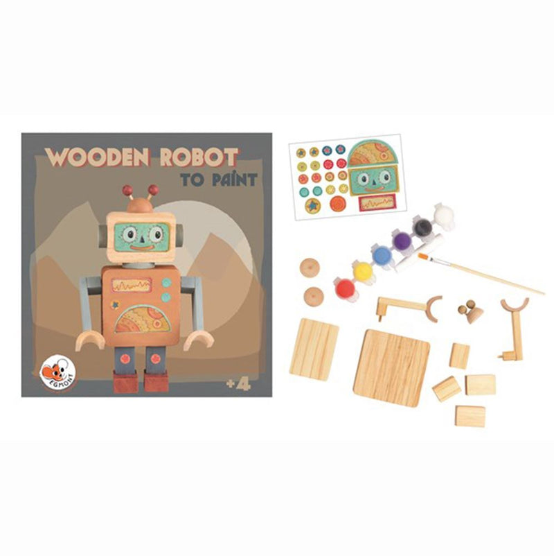 Load image into Gallery viewer, Knutselpakket houten robot. 20x20x4 cm.
