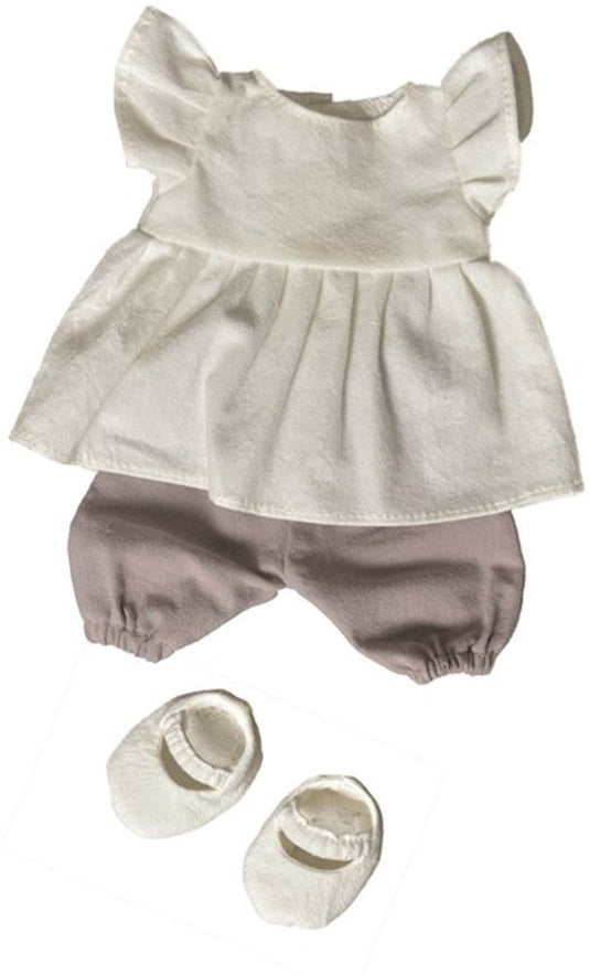 Poppenkleedset chocola wit. 1+