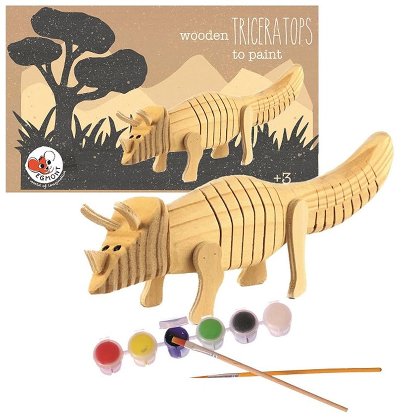 Load image into Gallery viewer, Houten triceratops om te verven. 22x7x5
