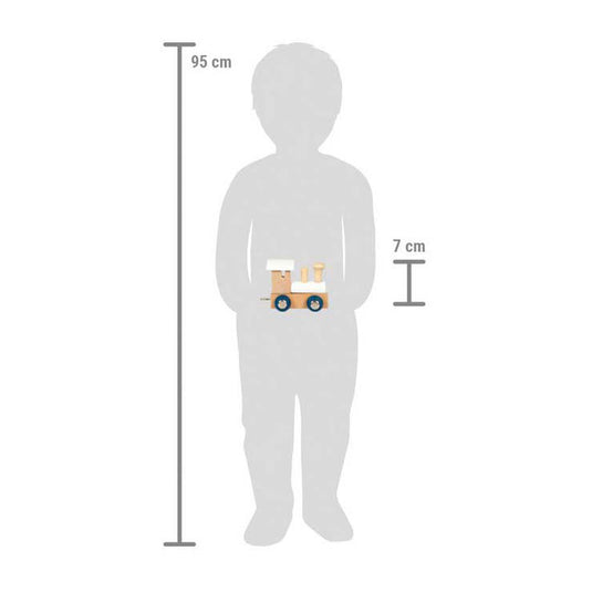 Small foot - houten lettertrein polar - locomotief wit