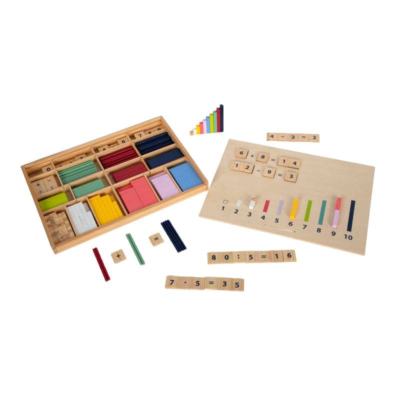 Load image into Gallery viewer, Small foot - houten leerbox met rekenstaven en rekenblokjes set

