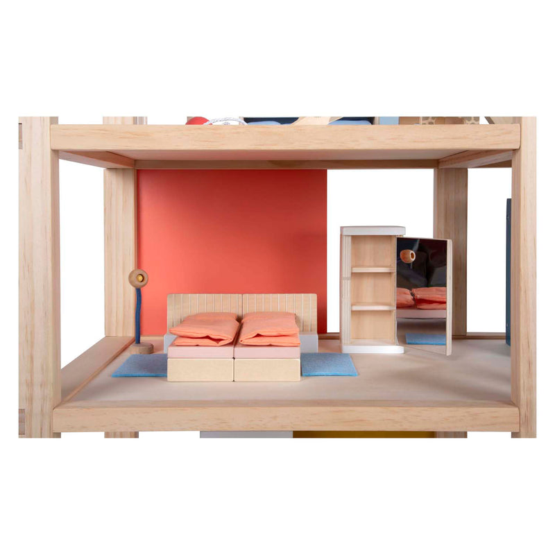 Load image into Gallery viewer, Small foot - houten poppenhuis met meubels
