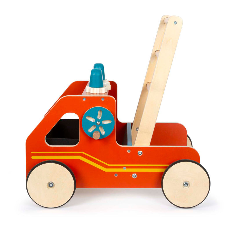 Load image into Gallery viewer, Small foot - houten loopwagen brandweer
