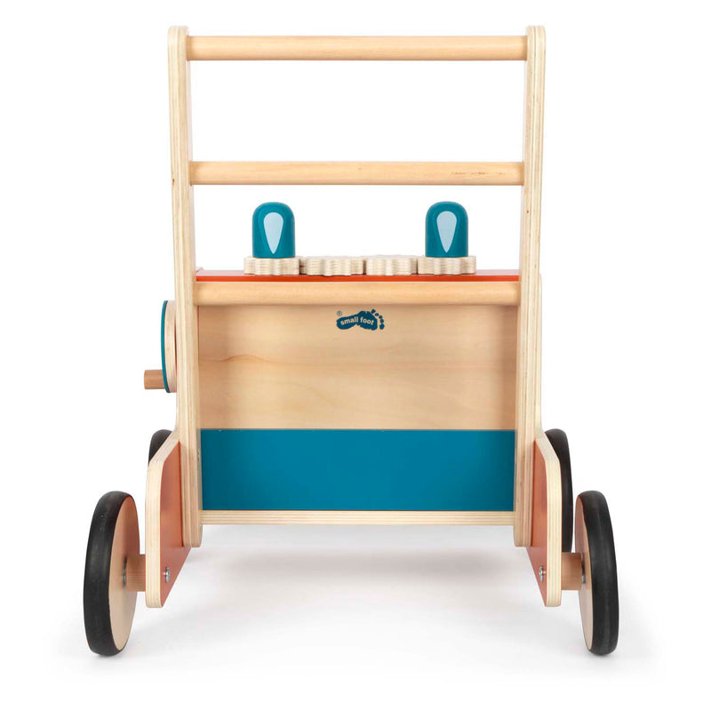Load image into Gallery viewer, Small foot - houten loopwagen brandweer
