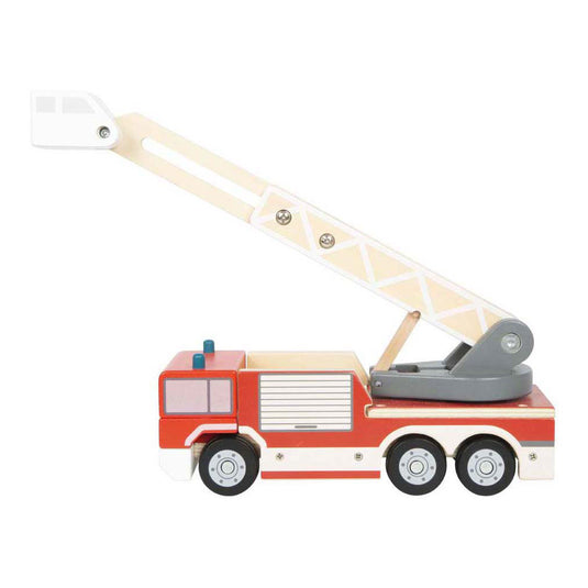 Small foot - houten brandweerwagen met roterende ladder