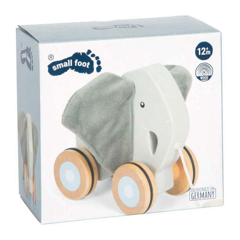Load image into Gallery viewer, Small foot - houten trekolifant met knisperende oren
