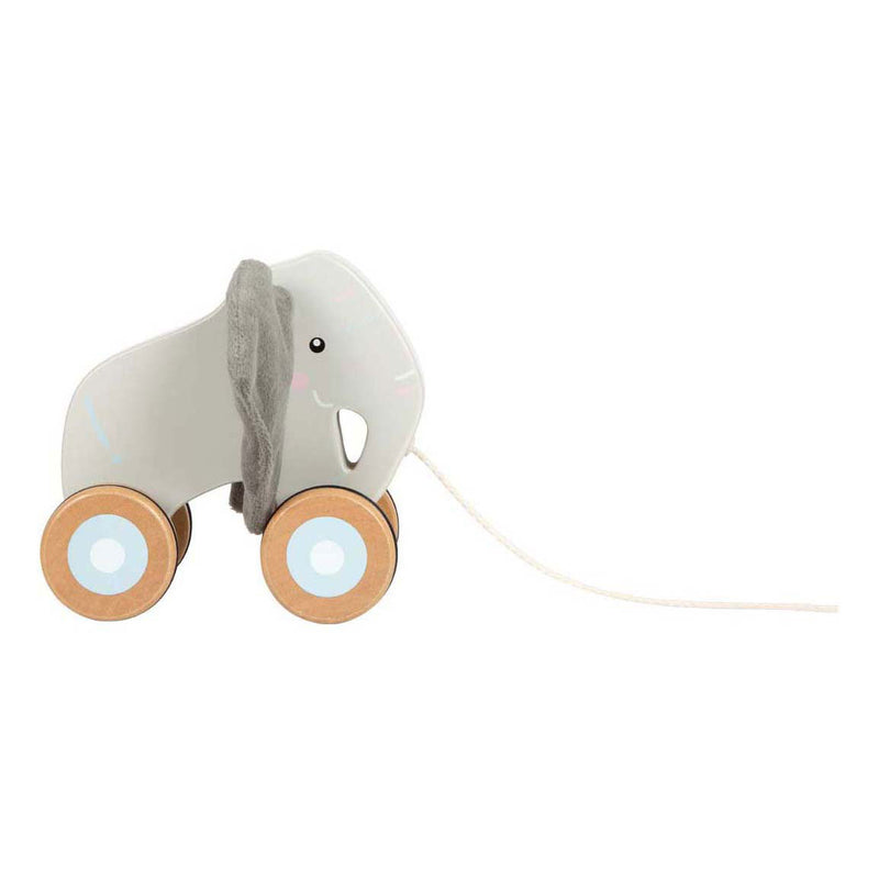 Load image into Gallery viewer, Small foot - houten trekolifant met knisperende oren
